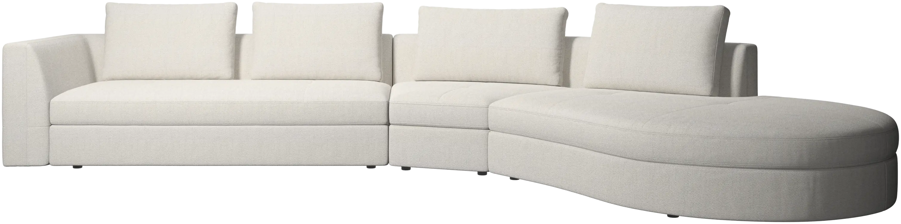 Bergamo sofa with round lounging unit,right